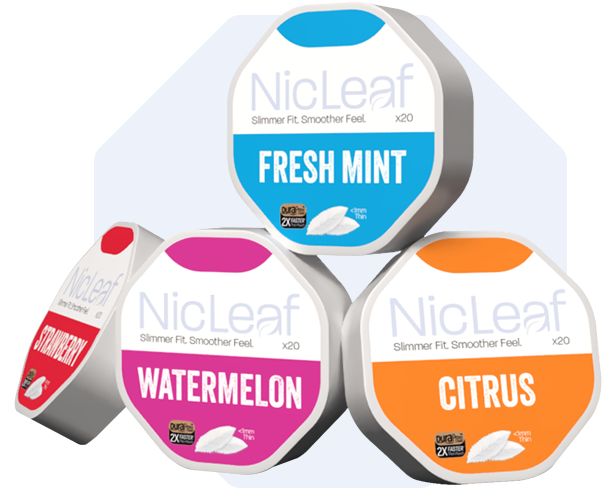 Nicleaf Tins on Hexagon Background