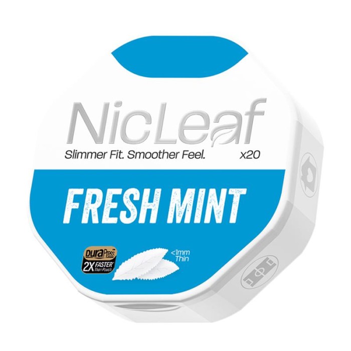 NicLeaf mint tub low strength on a white background