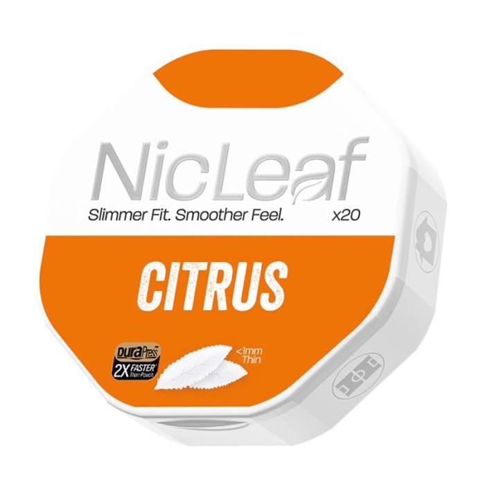 NicLeaf citrus tub medium strength on a white background