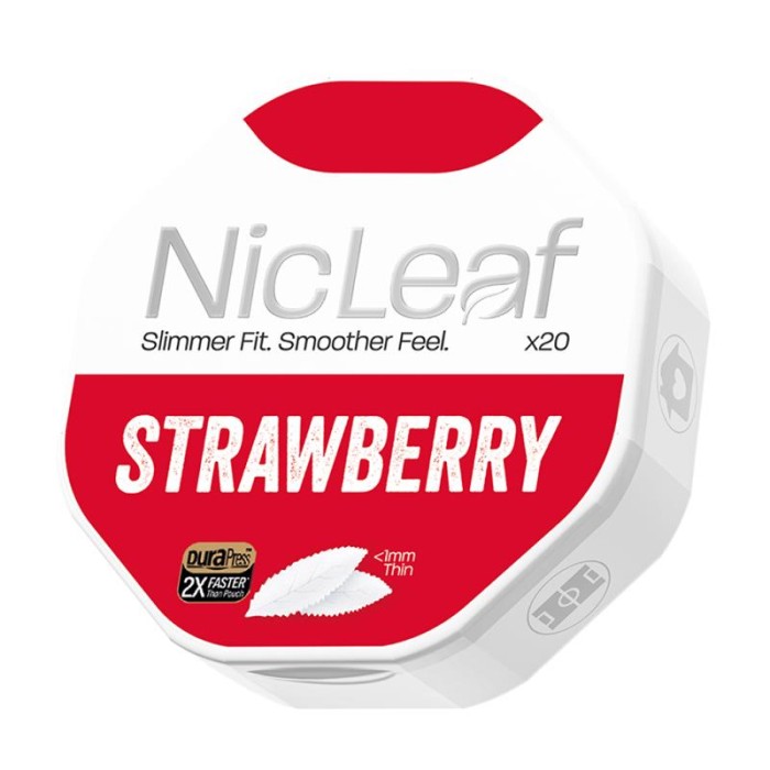 NicLeaf strawberry tub low strength on a white background