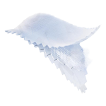A detailed close-up of a single white NicLeaf, highlighting its thin, wing-like shape and textured surface made for fast, moisture-activated nicotine release.